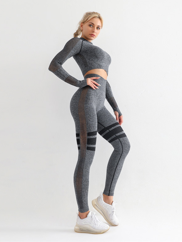 Activewear Wholesale China Mesh Seamless Fitness Clothing Suit